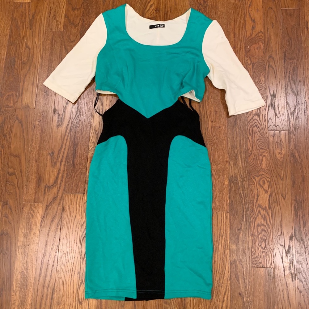 Mini dress with cut out black